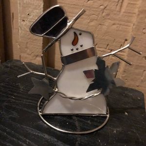 whimsical glow snowman tealight holder